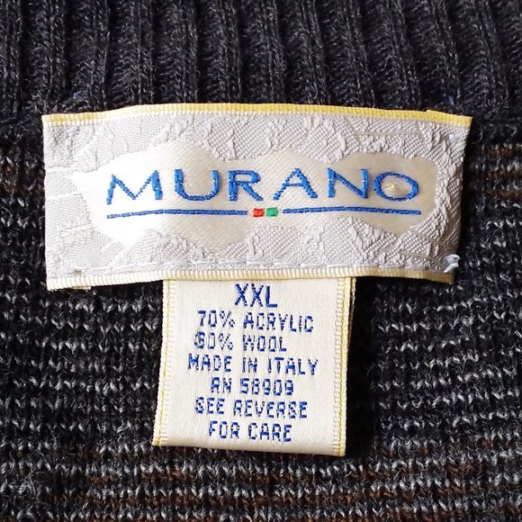 Vintage Murano Wool Blend Sweater Vest Size XXL Argyle Diamond Grandpa Core - Picture 6 of 8